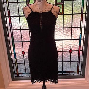 Main strip black lace cocktail dress size medium